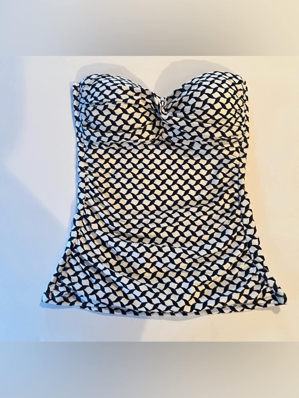 Anne Cole Navy & White  Tankini Top Sz Small